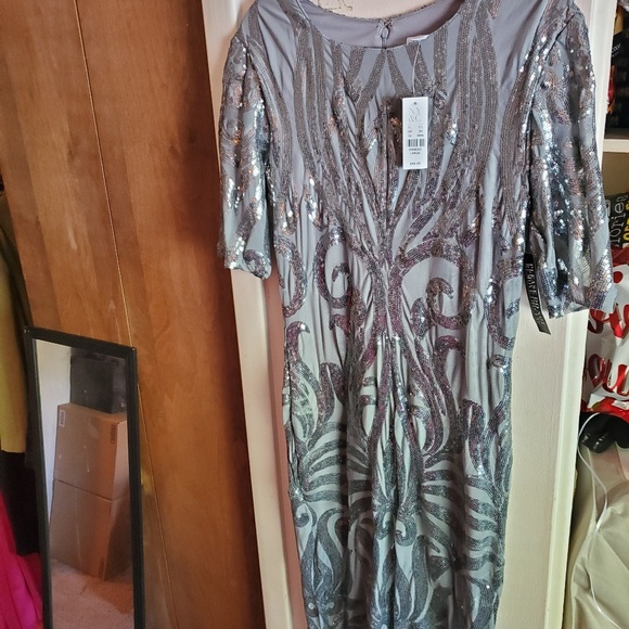 Silvertone Sequin Sheath Dress - Picture 4 of 5